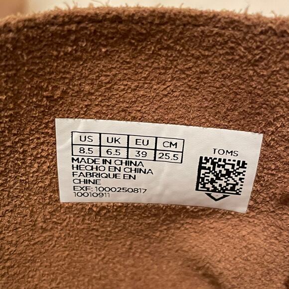 TOMS Brown Suede Ankle Boots | Lace Wrap, Block Heel, Size 8.5, Worn 1x - Picture 8 of 9